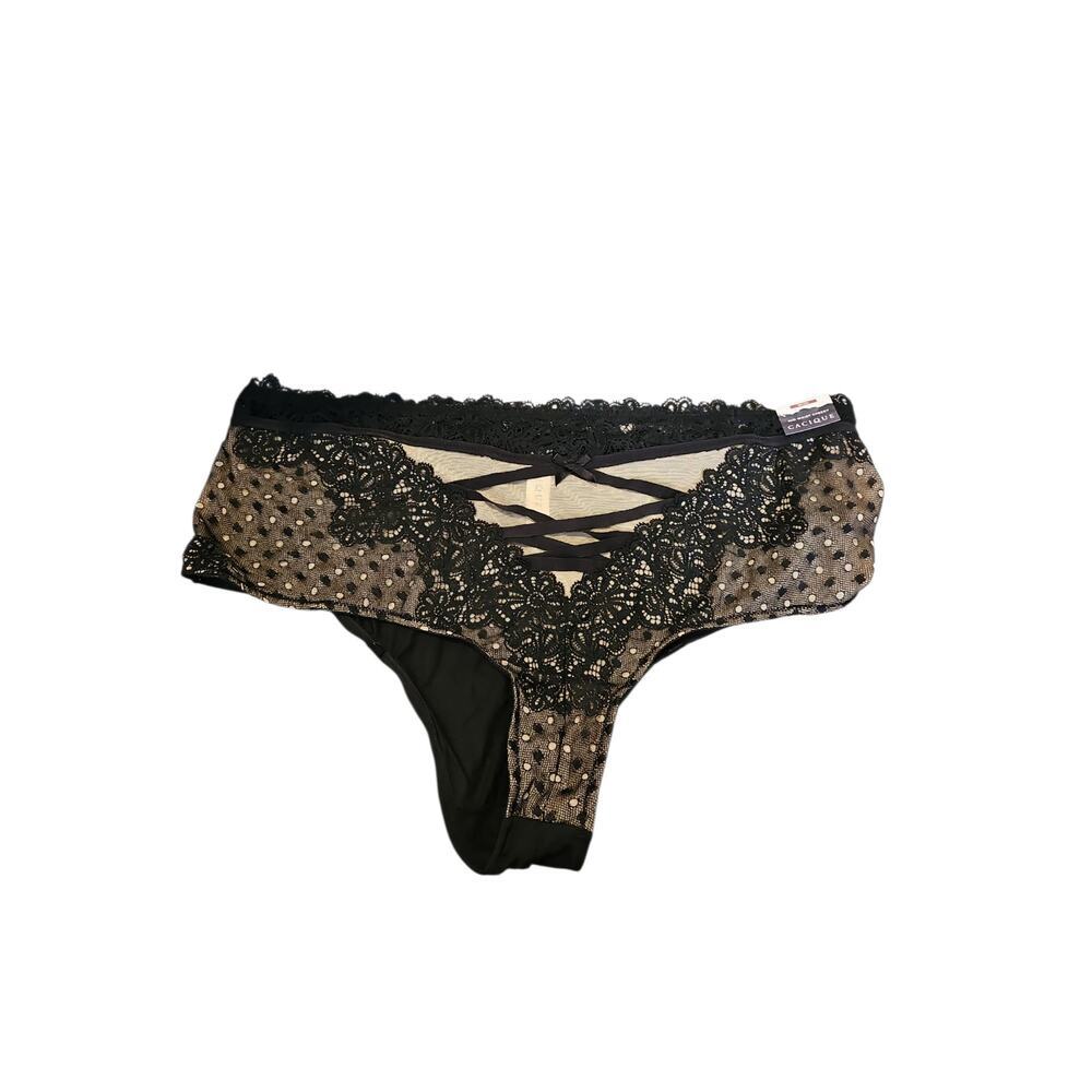 Cacique mid waist cheeky lace panties black lace sz 18/20 new WL223